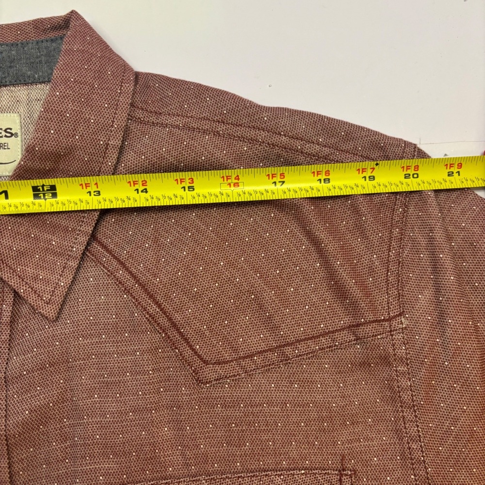 Cody James Mens 2XL Red Micro Dot Short Sleeve Pearl Snap Western Shirt - Picture 7 of 10
